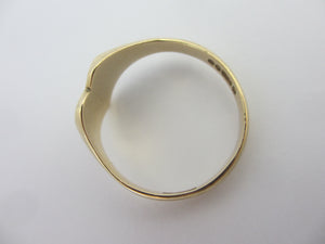 9k Gold Heart Signet Ring English Hallmark Vintage 1962