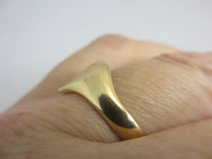 9k Gold Heart Signet Ring English Hallmark Vintage 1962