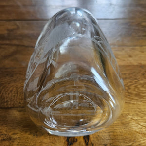 Hunting, Fishing, Shooting Themed Wheel Cut Glass Decanter Vintage Art Deco