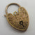 Ivy Leaf Heart Padlock Charm Bracelet Clasp or Findings 9k Gold Vintage Art Deco c1920