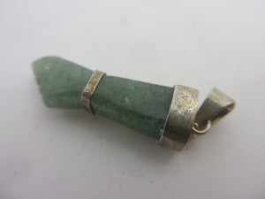 Jadeite Figa Hand Sterling Silver Pendant Vintage c1980