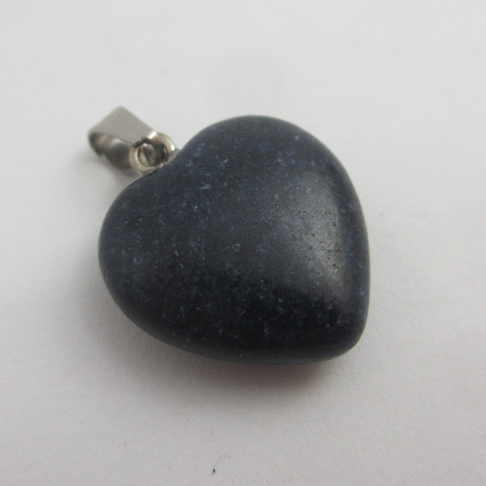 Lapis Lazuli Heart Pendant Sterling Silver Bale Vintage c1980