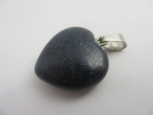 Lapis Lazuli Heart Pendant Sterling Silver Bale Vintage c1980