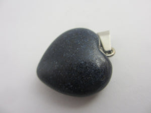 Lapis Lazuli Heart Pendant Sterling Silver Bale Vintage c1980