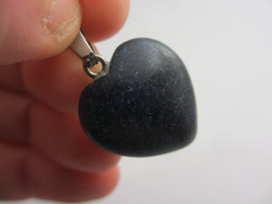 Lapis Lazuli Heart Pendant Sterling Silver Bale Vintage c1980