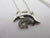 Leaping Dolphin Pendant 14k White Gold Necklace Vintage c1980
