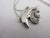 Leaping Dolphin Pendant 14k White Gold Necklace Vintage c1980