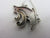 Leaping Dolphin Pendant 14k White Gold Necklace Vintage c1980