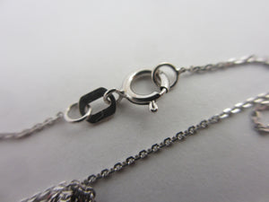 Leaping Dolphin Pendant 14k White Gold Necklace Vintage c1980