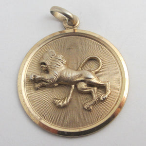 Leo the Lion Sterling Silver Gilt Pendant Vintage c1980