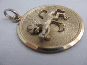 Leo the Lion Sterling Silver Gilt Pendant Vintage c1980