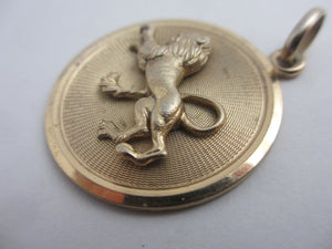Leo the Lion Sterling Silver Gilt Pendant Vintage c1980