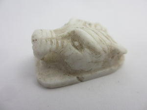 Carved Camel Bone Lion Head Pendant Vintage Art Deco