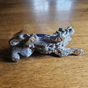 Lion Sewing Pin Cushion in Sterling Silver Vintage Hallmarked 1982
