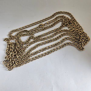 9k Gold Curb Link Long Guard Chain Necklace 223cm / 87.7" Vintage 1978