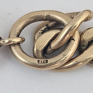 9k Gold Curb Link Long Guard Chain Necklace 223cm / 87.7" Vintage 1978