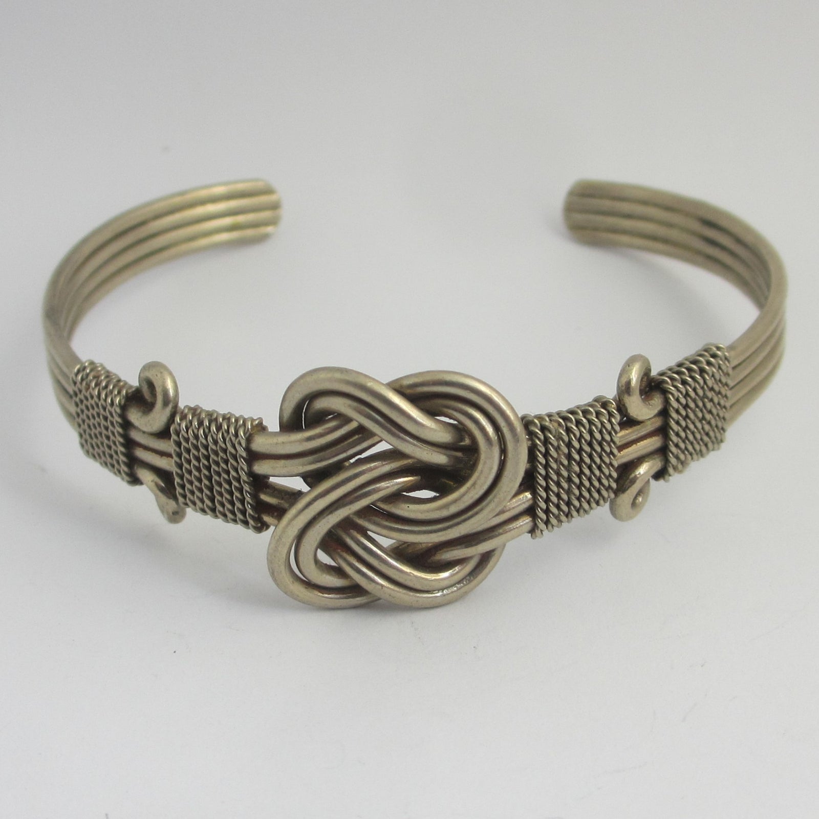 Lovers Knot Stering Silver Bangle Bracelet Vintage