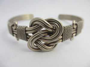 Lovers Knot Stering Silver Bangle Bracelet Vintage