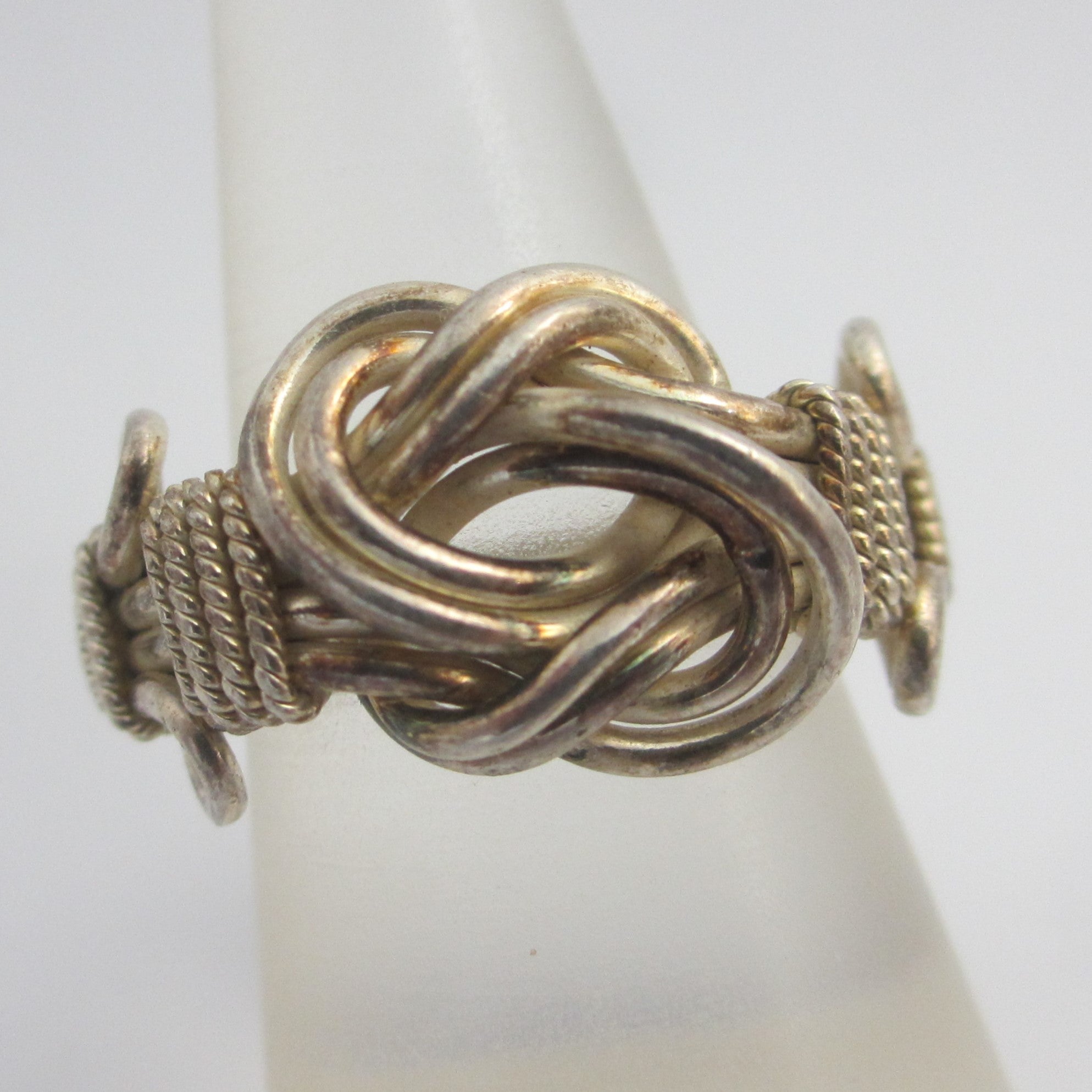 Lovers Knot Sterling Silver Ring Size UK Q Vintage