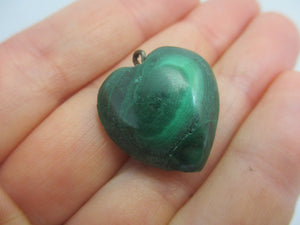Malachite Heart Pendant Vintage c1980