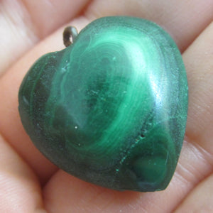 Malachite Heart Pendant Vintage c1980