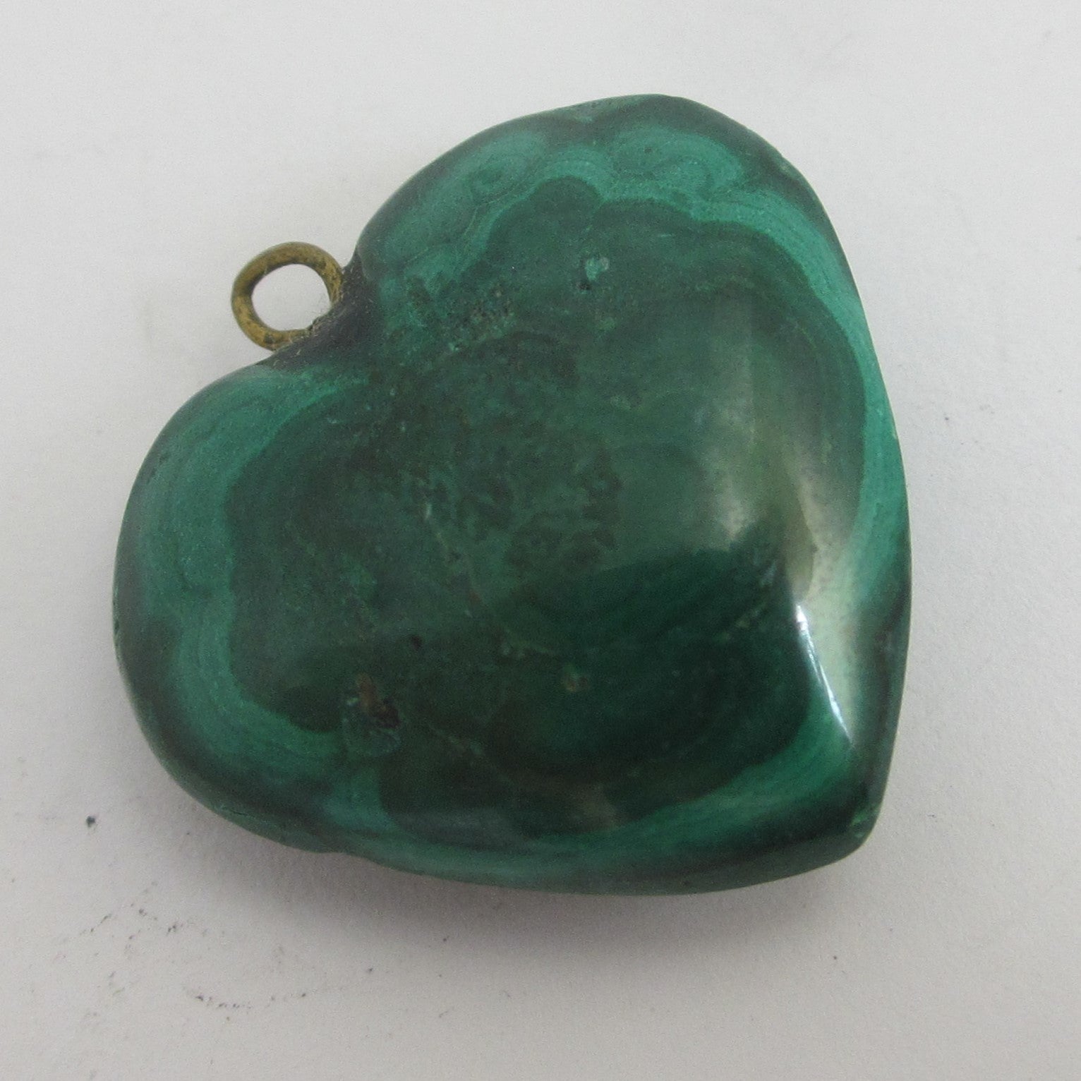 Malachite Heart Pendant Vintage c1980
