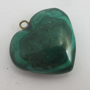 Malachite Heart Pendant Vintage c1980