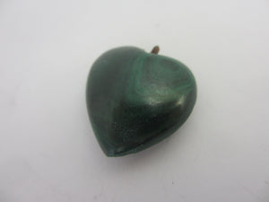 Malachite Heart Pendant Vintage c1980
