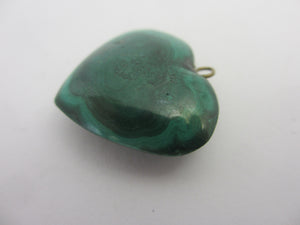 Malachite Heart Pendant Vintage c1980