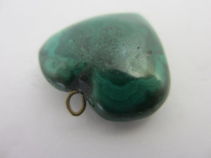 Malachite Heart Pendant Vintage c1980
