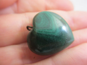 Malachite Heart Pendant Vintage c1980