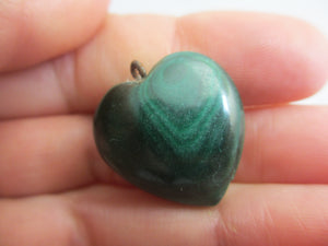 Malachite Heart Pendant Vintage c1980