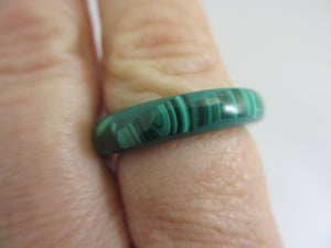 Malachite Ring Size R+ Vintage c1980