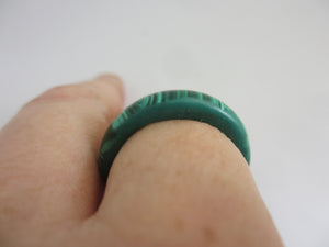 Malachite Ring Size R+ Vintage c1980