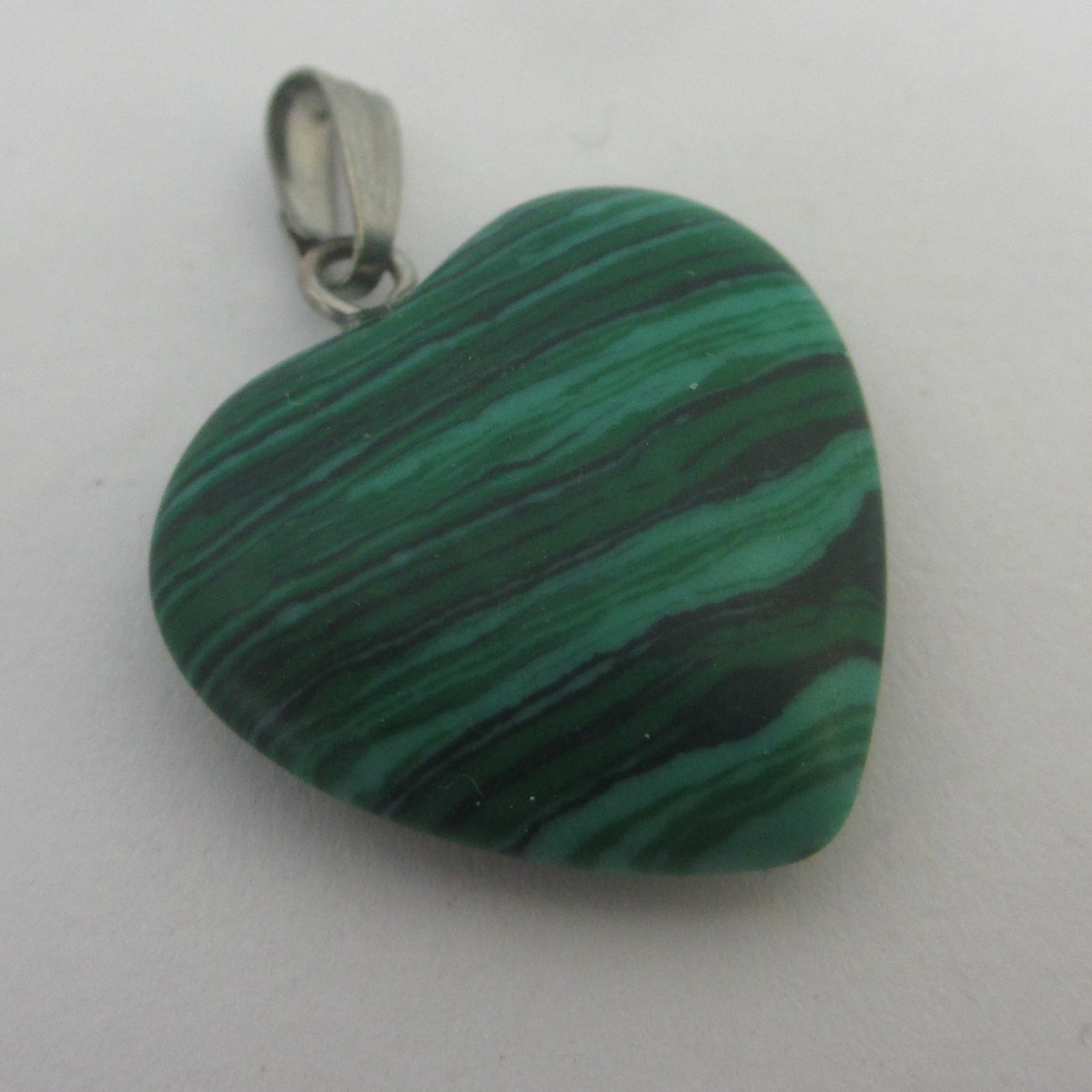 Malachite Heart Pendant Vintage c1980