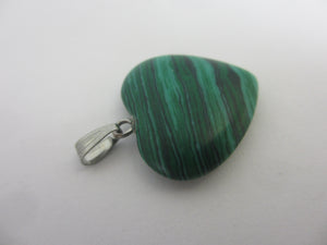 Malachite Heart Pendant Vintage c1980
