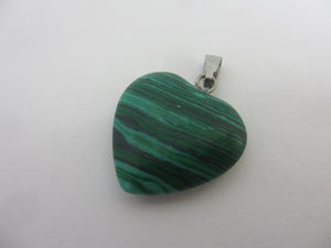 Malachite Heart Pendant Vintage c1980