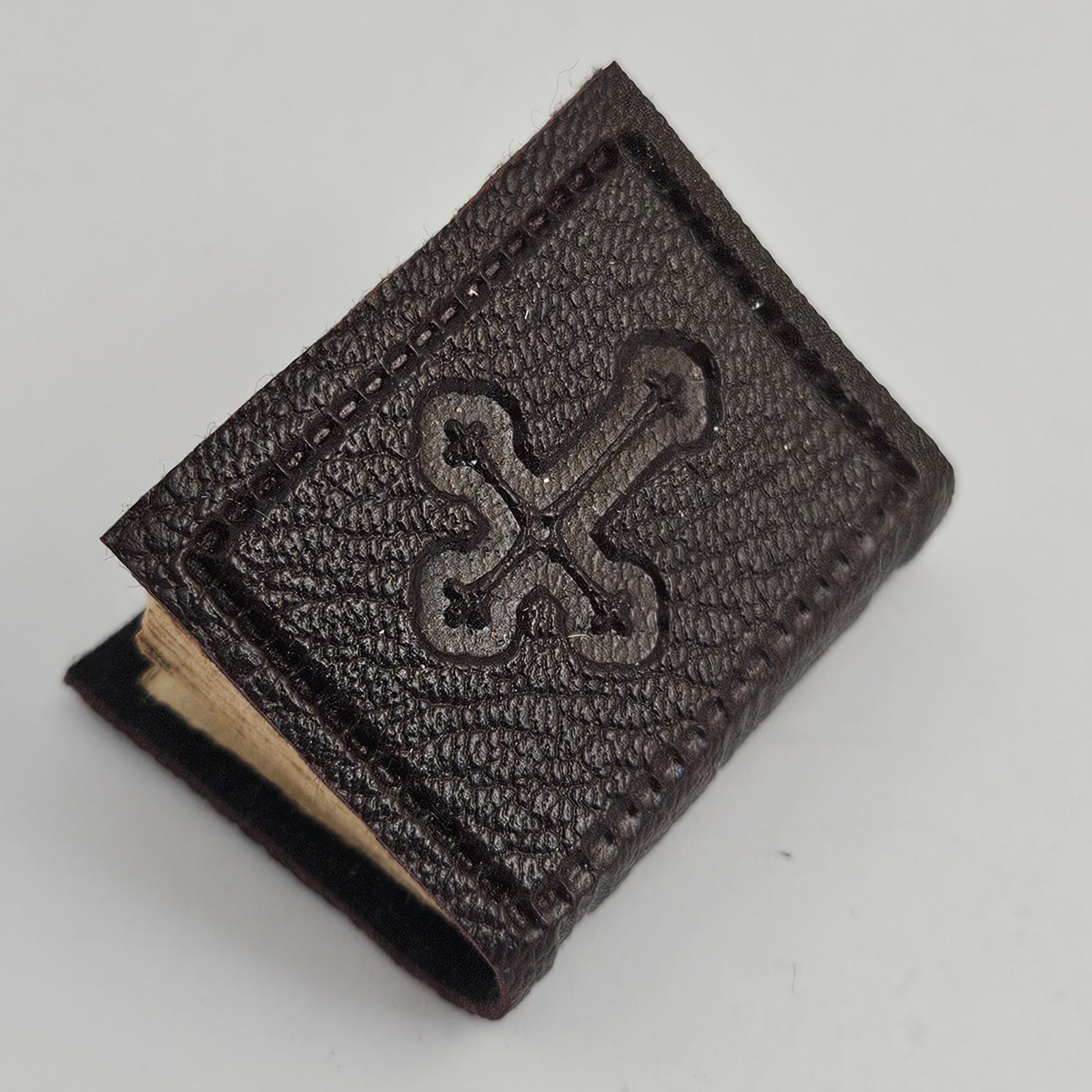 Armenian Miniature Dolls House Leather Prayer Book Vintage c1920