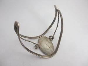 Mother of Pearl Apple Mexican Sterling Silver Bangle Bracelet Vintage