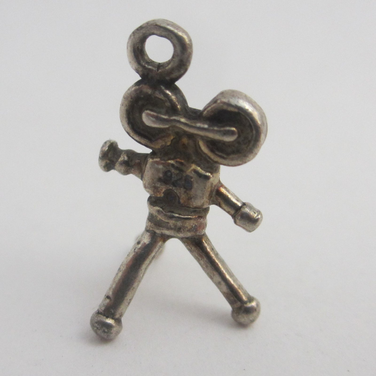 Rare Movie Camera Sterling Silver Charm or Pendant Vintage c1960