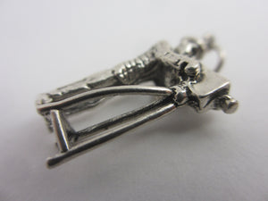 Rare Movie Camera Man Sterling Silver Vintage Charm or Pendant c1960