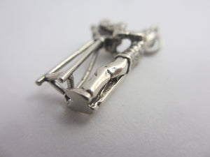 Rare Movie Camera Man Sterling Silver Vintage Charm or Pendant c1960