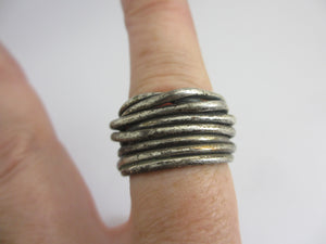 Sterling Silver Multi Ring Size UK S Vintage