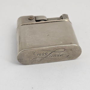 Pair of Nickel Silver Petrol Lighters One Pygmy Vintage Art Deco