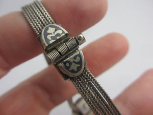 Niello Silver Bracelet Vintage Art Deco c1920