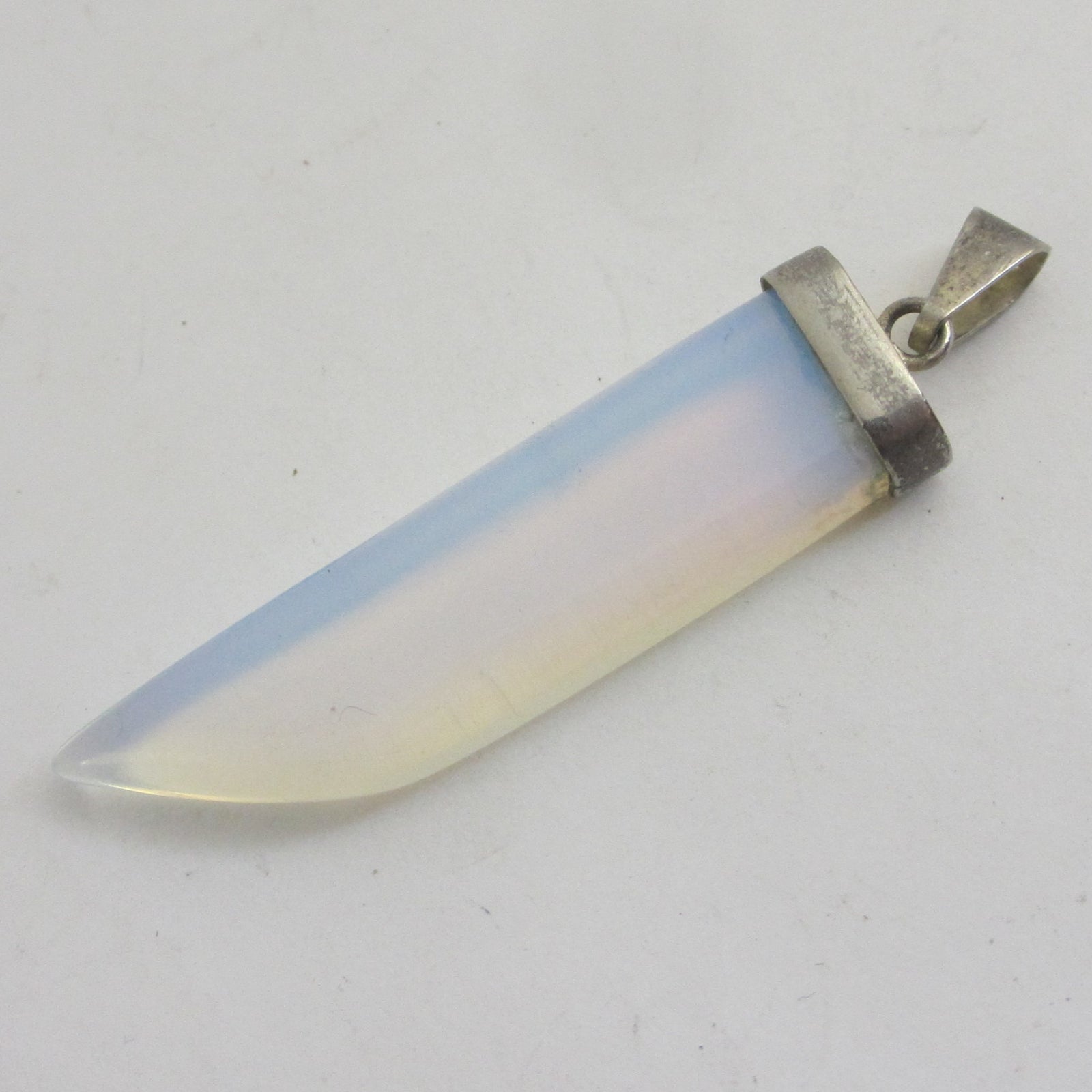 Large Opaline Sterling Silver Pendant Vintage c1980