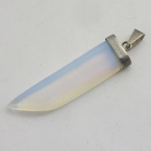 Large Opaline Sterling Silver Pendant Vintage c1980
