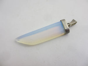 Large Opaline Sterling Silver Pendant Vintage c1980