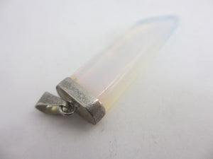 Large Opaline Sterling Silver Pendant Vintage c1980