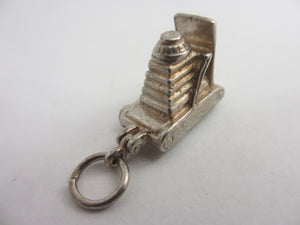 Opening Nuvo Movie Camera Sterling Silver Charm or Pendant Vintage c1960